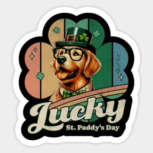 Golden Retriever Dog - St. Patrick's Day Saint Paddy's Irish Sticker